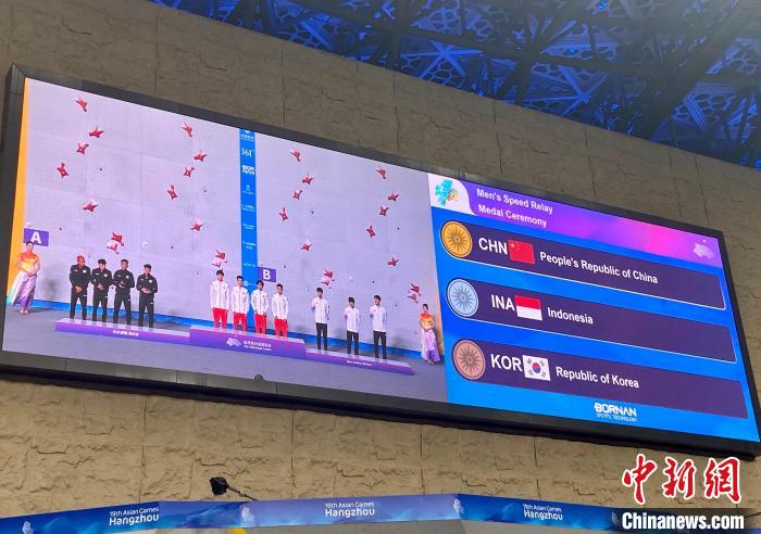 杭州亚运会攀岩团体速度接力赛中国包揽双金